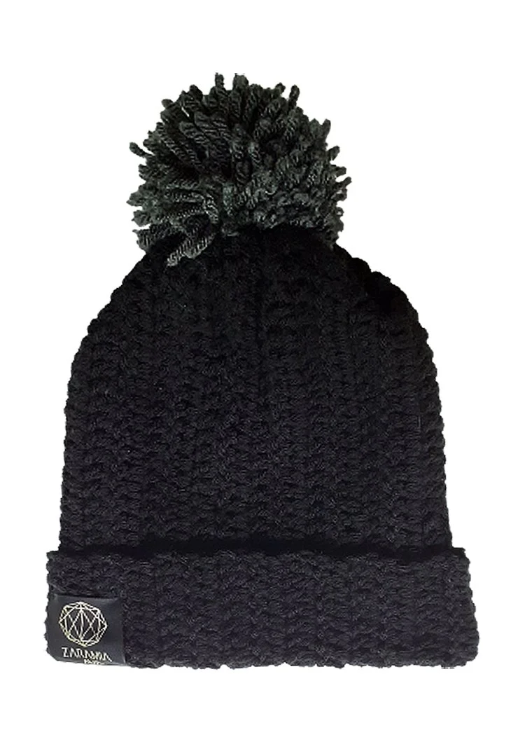 POM POM BEANIE HAT | Black & Grey — ZARAMIA AVA | LEEDS  display picture 3