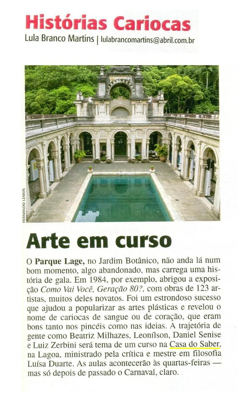 CASA DO SABER NA VEJA RIO / HISTÓRIAS CARIOCAS
