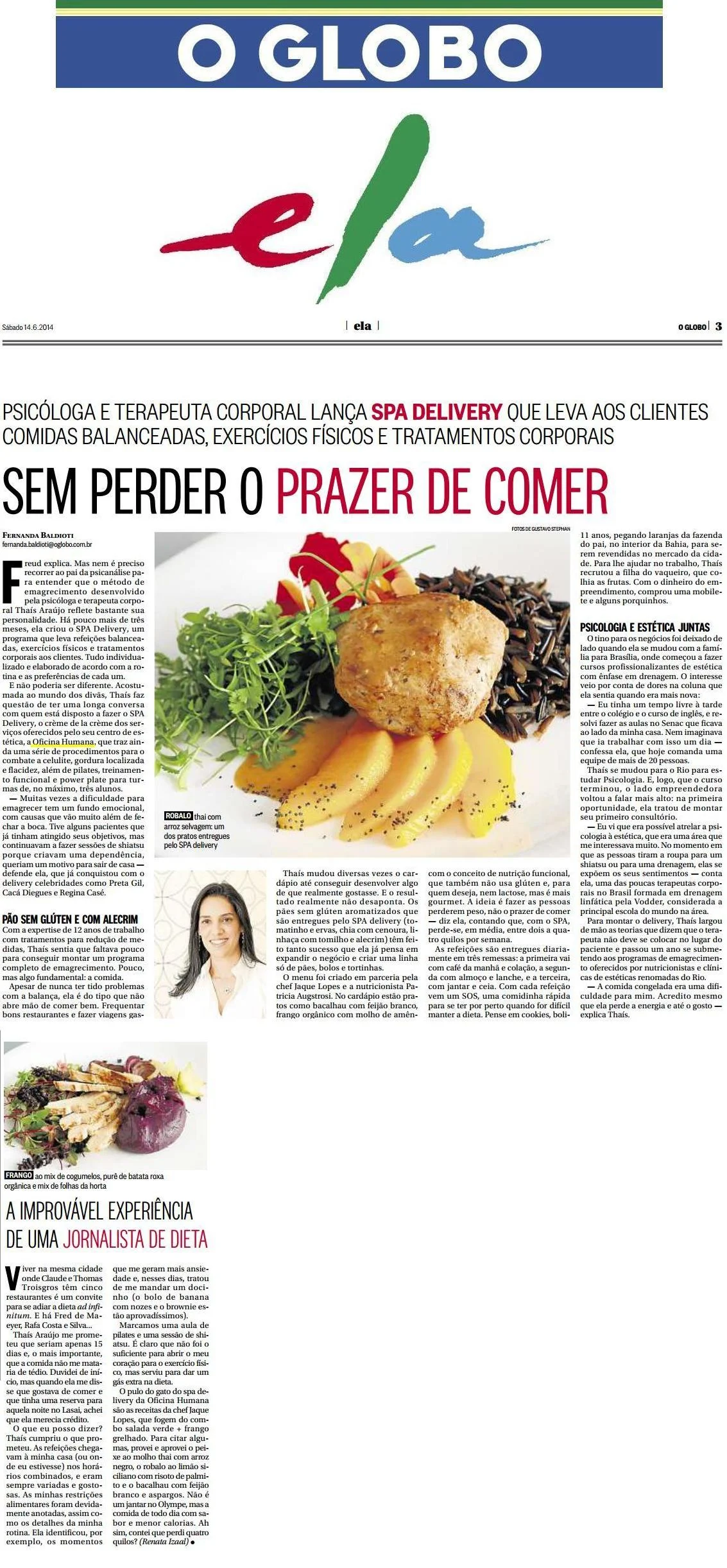 OFICINA HUMANA NO JORNAL O GLOBO - ELA