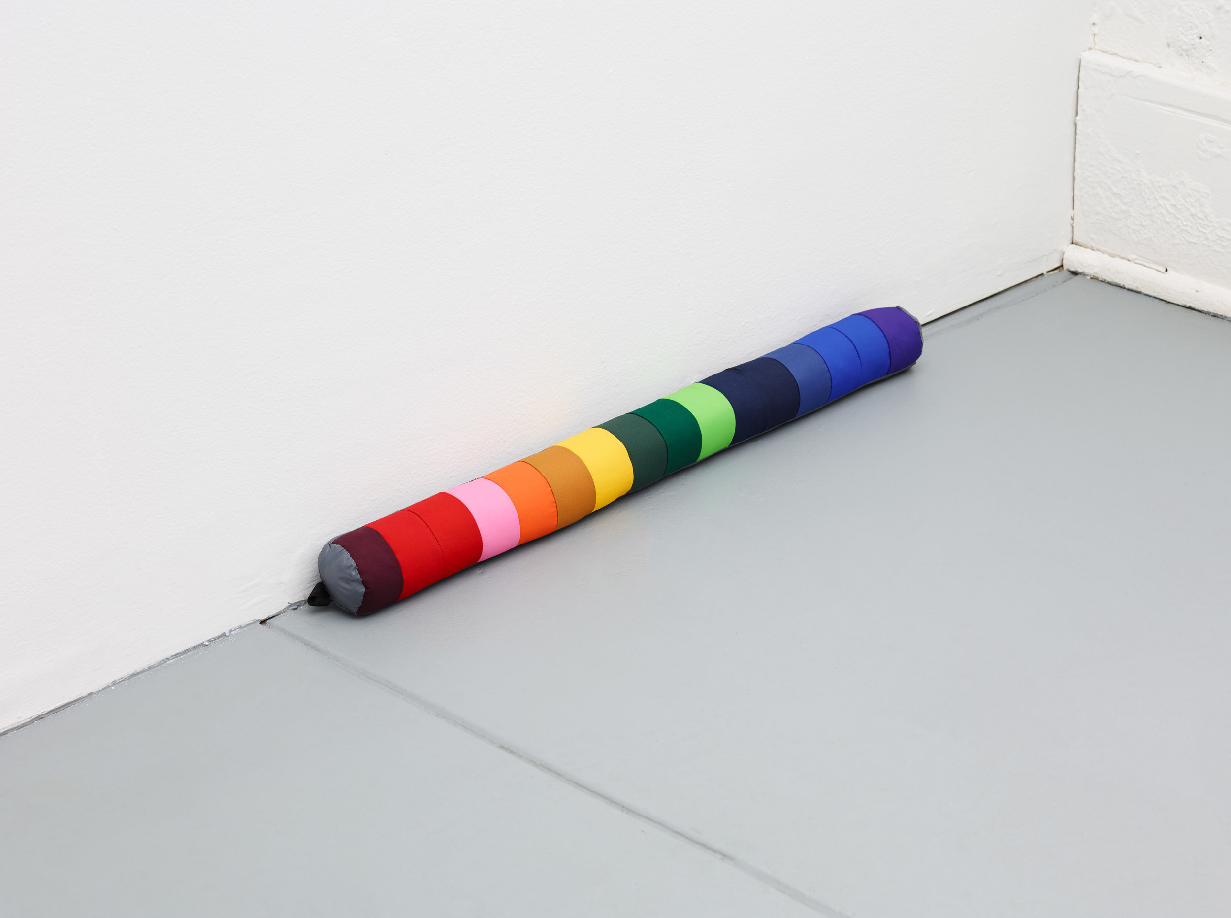 Untitled (Rainbow) , 2018. Ultrex, Momentum 50MR, Primaloft Sport, grosgrain, thread. 2 x 23 inches.