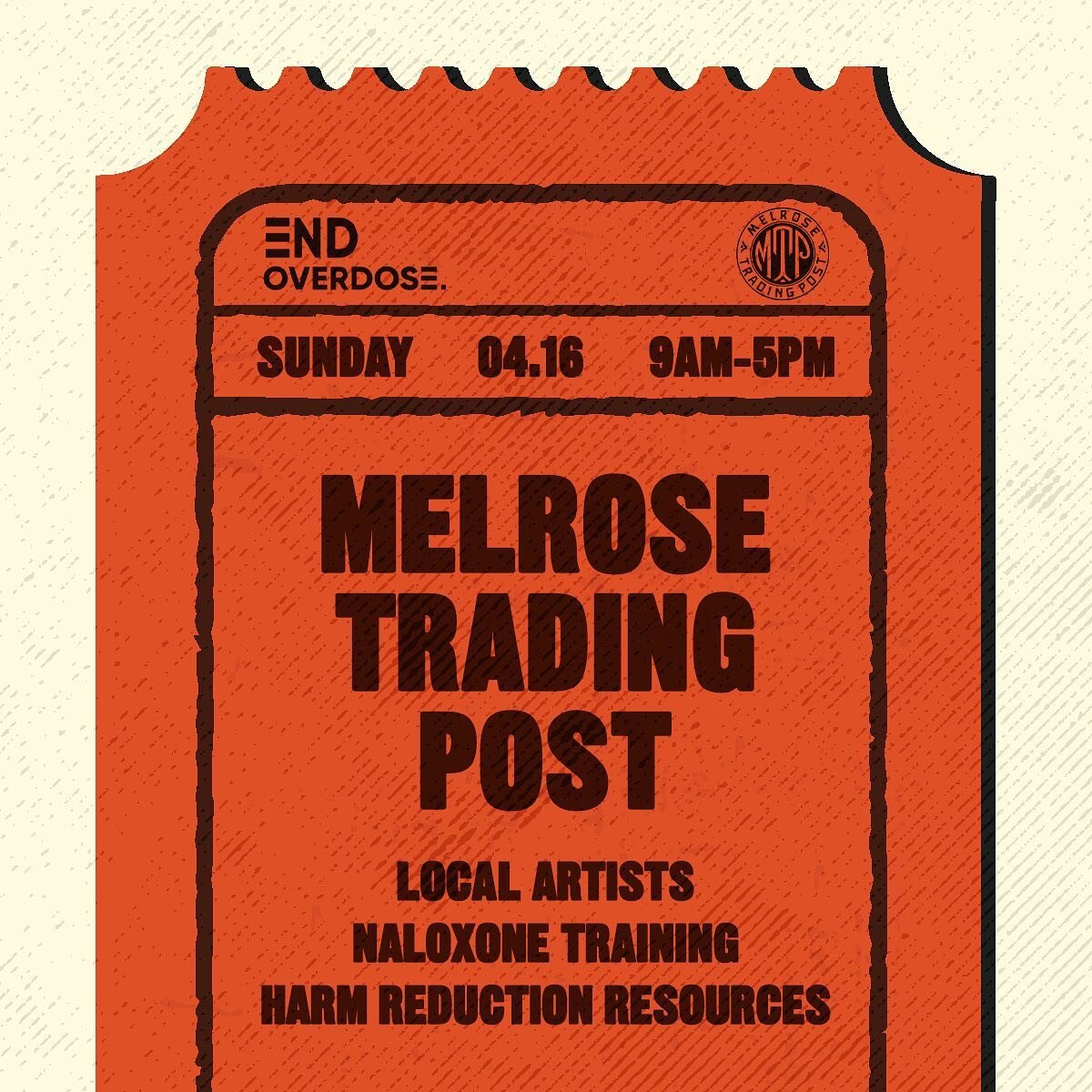 LA&mdash; we&rsquo;ll be at Melrose Trading Post alongside the amazing work of local artists @a_mandala_art, @arielcohen_art &amp; @ericmichael_art + harm reduction resources to support &amp; raise money for @end.overdose. see you today 🖤