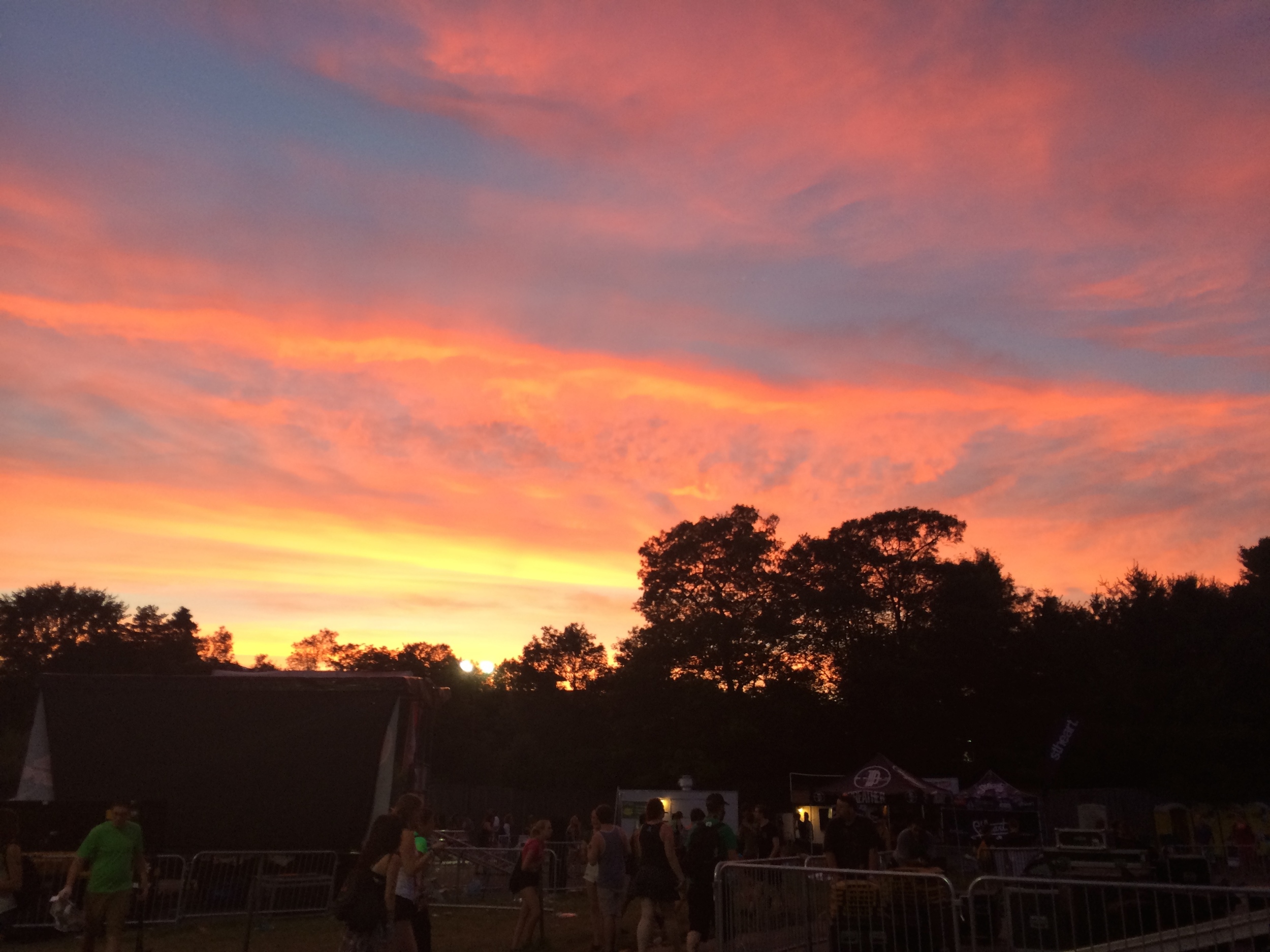 the sunset over the venue in Boston, MA.