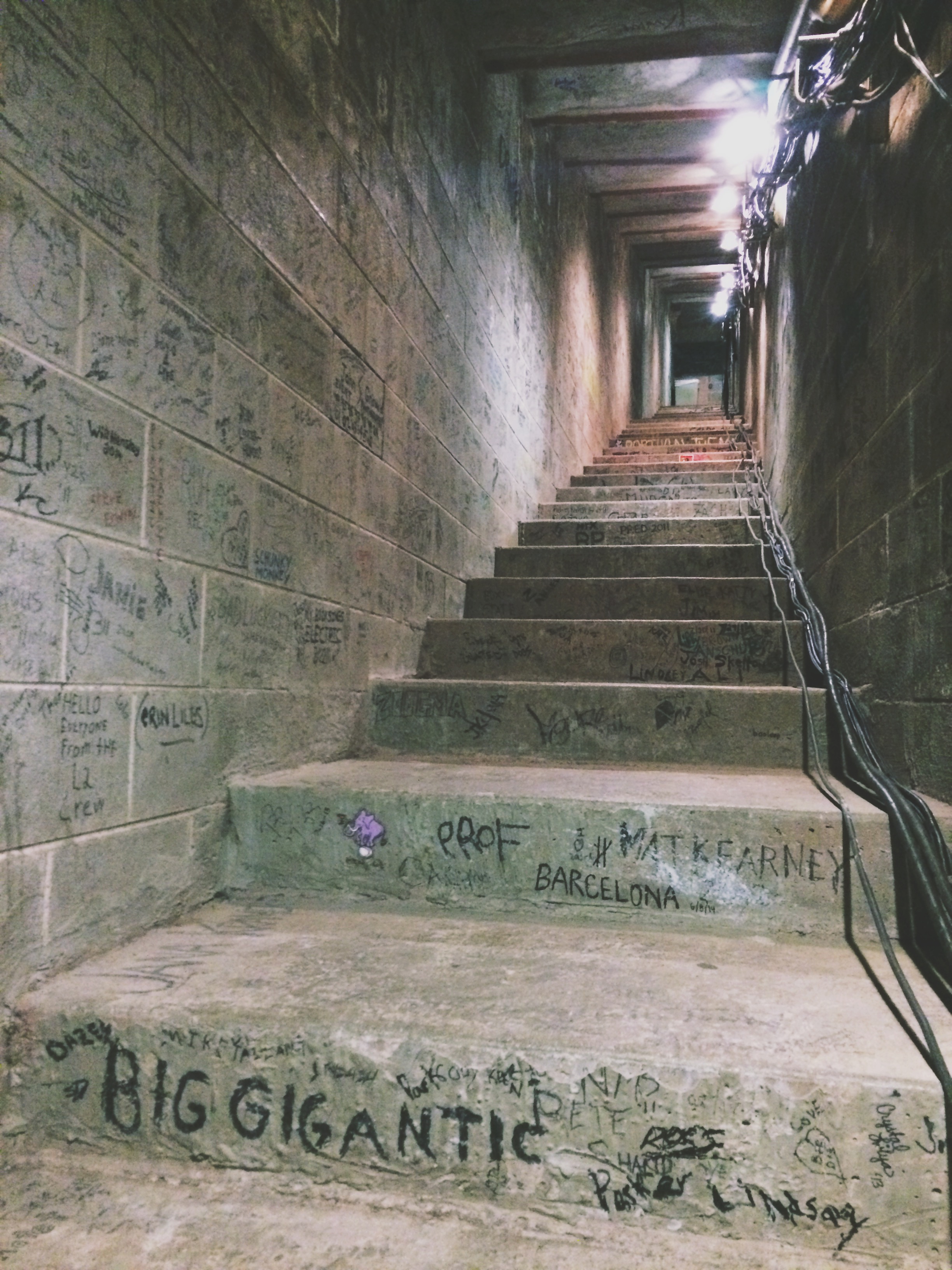 goal: get to work for a band who's name is in this hallowed hallway. (and sign my name too) 