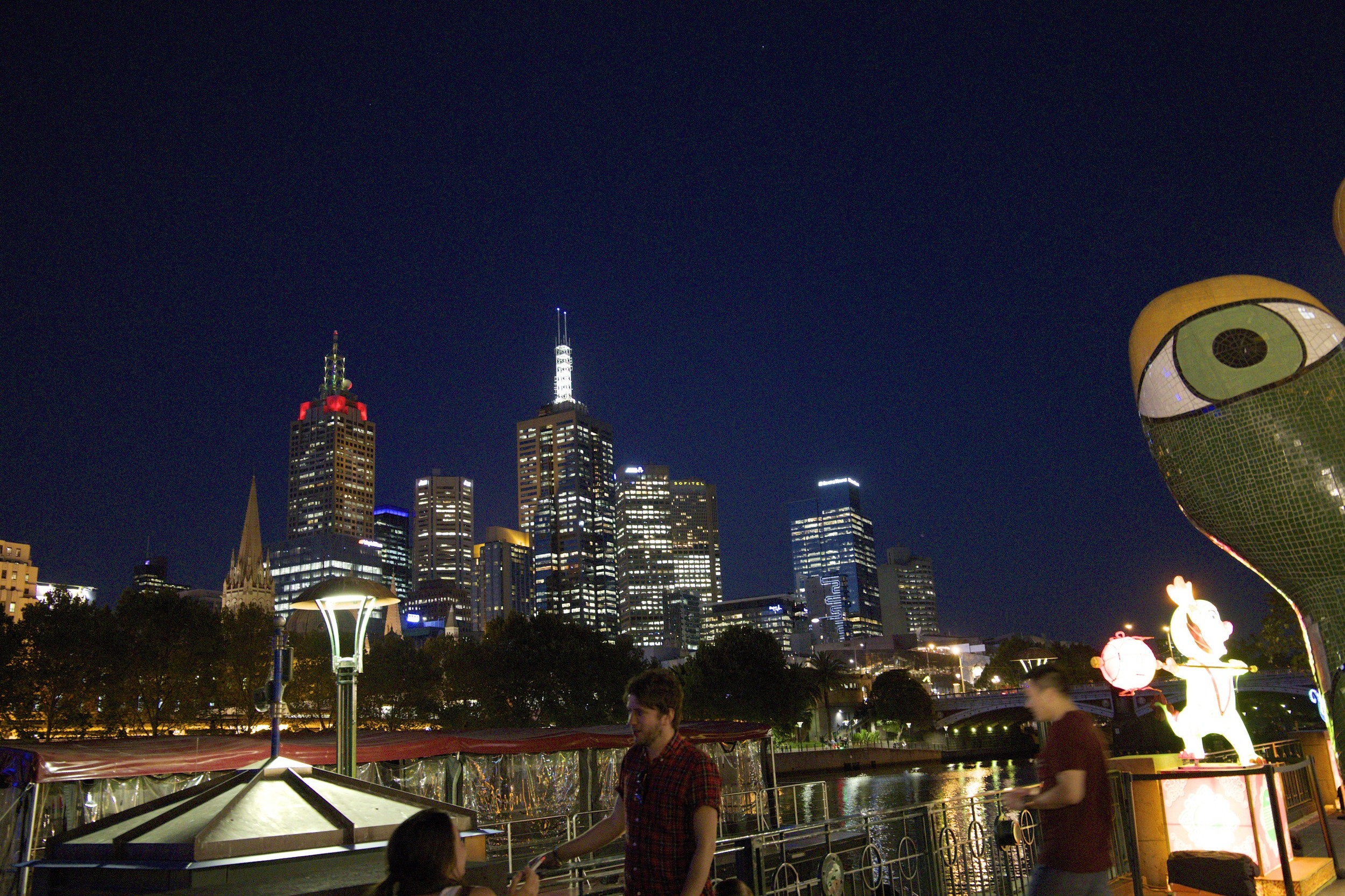 dinner on the Riverwalk in Melbourne