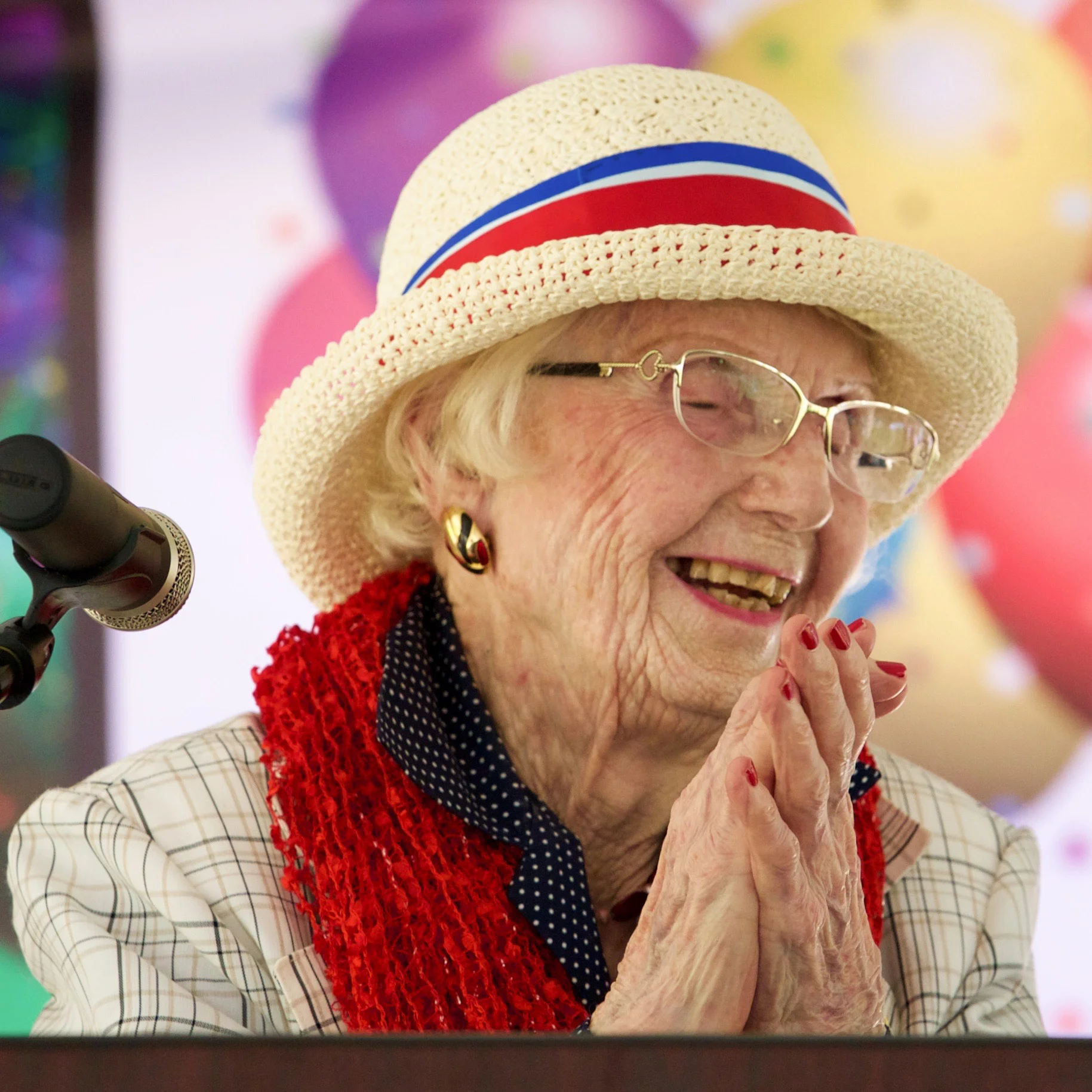 Pauline Angleman, 107, enjoying the festivities