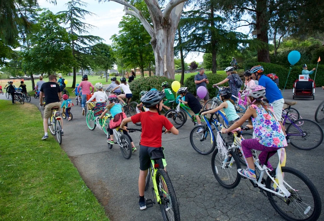 Bicycle Parade Around Town