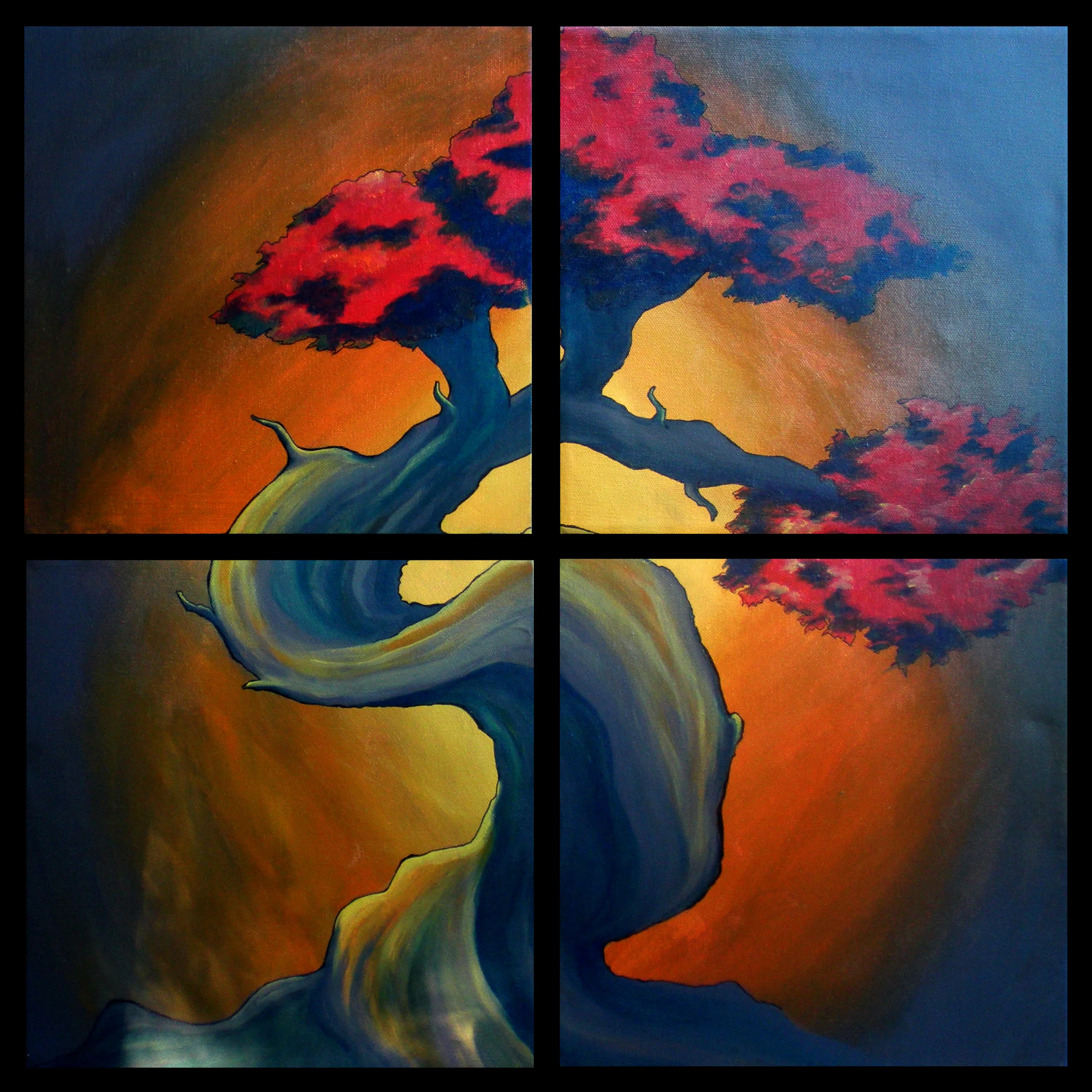 Bonzai 10" x 10" Quad Acrylic -SOLD-
