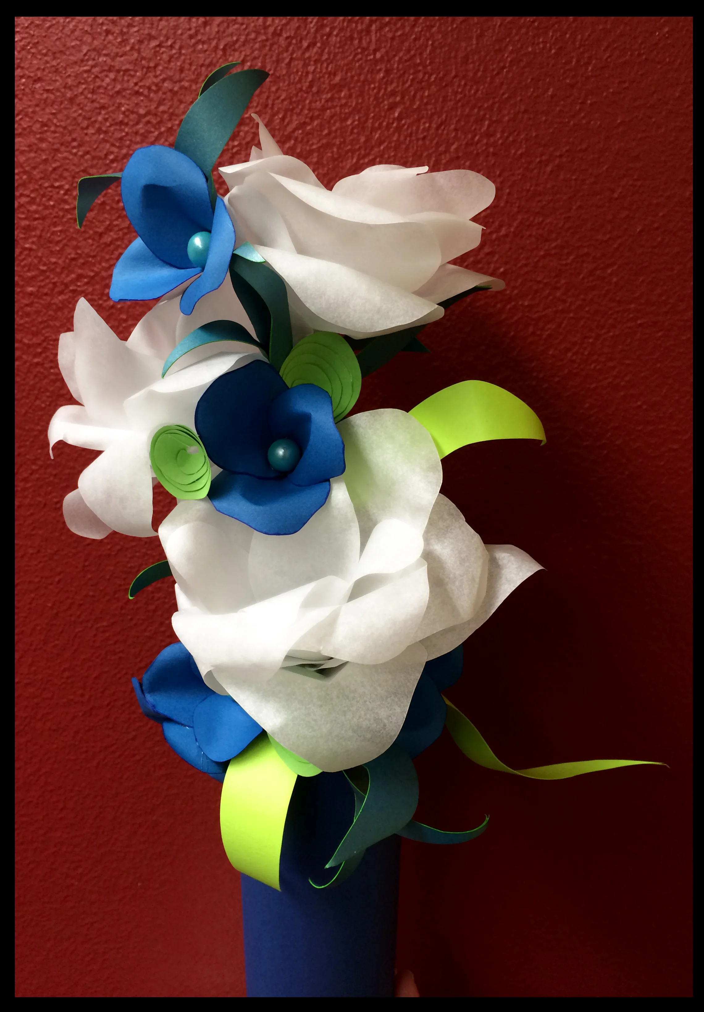 Small Green, Blue, White, Teal Flowers
