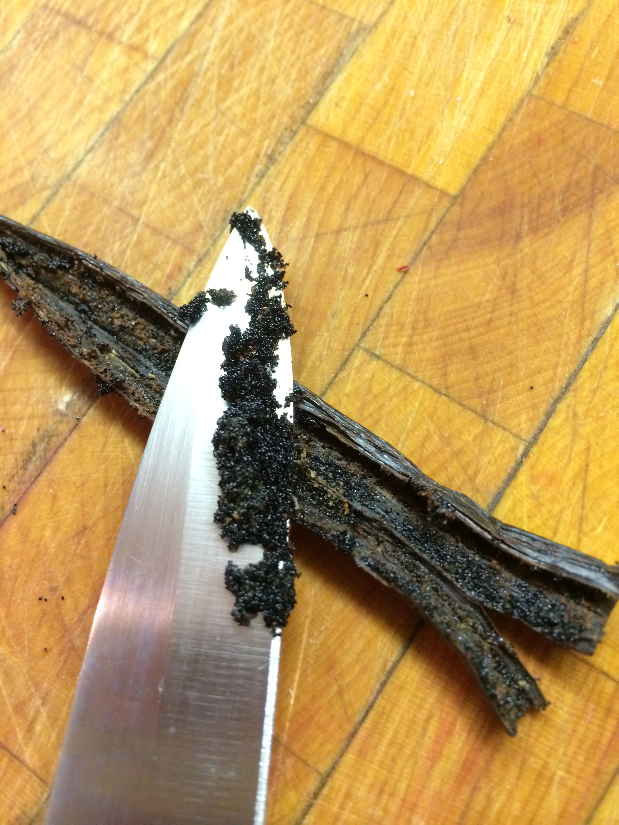 Gorgeous vanilla seeds scraped from the pod...