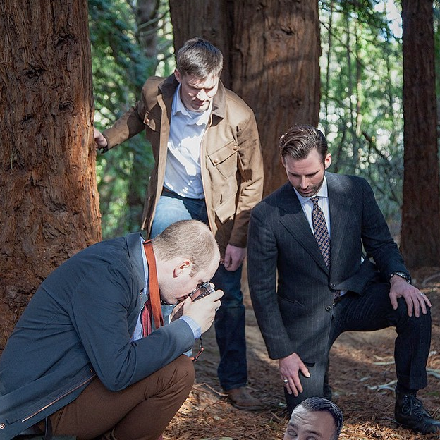 Twin Peaks inspired lookbook. Guys from Standard & Strange, and Kyle Hubby seem to have located a dead raccoon.. I mean a human head.