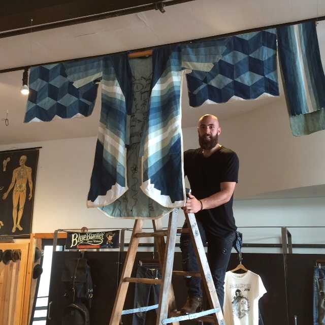 Jordan Hanging the Kimono made by Michael Masterson
