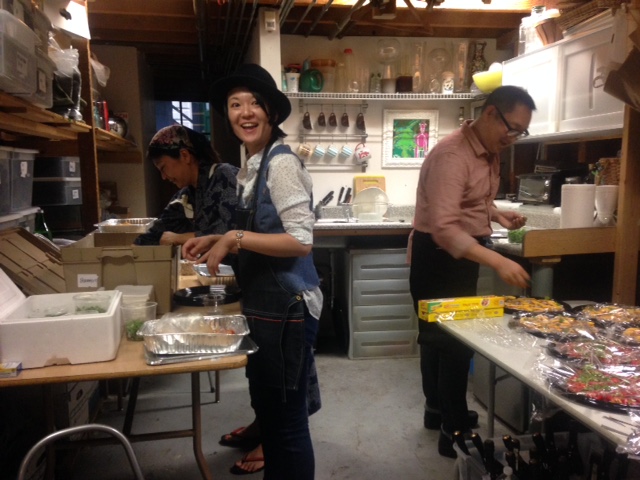 Our lovely friends who helped prep and serve all the food from Perbacco.