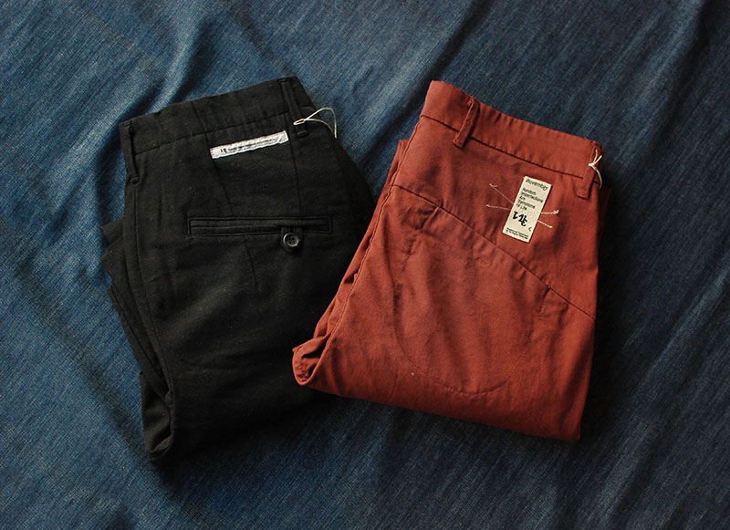 New fits and color from our favorite Italian brand, Novemb3r. They combine the best relaxed yet tailored look to chinos. 