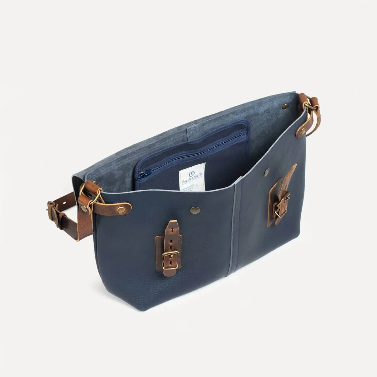navy satchel bag
