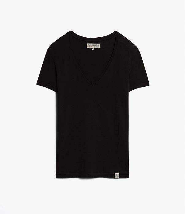 Merz b. Schwanen | V Neck T-Shirt Black — AB Fits