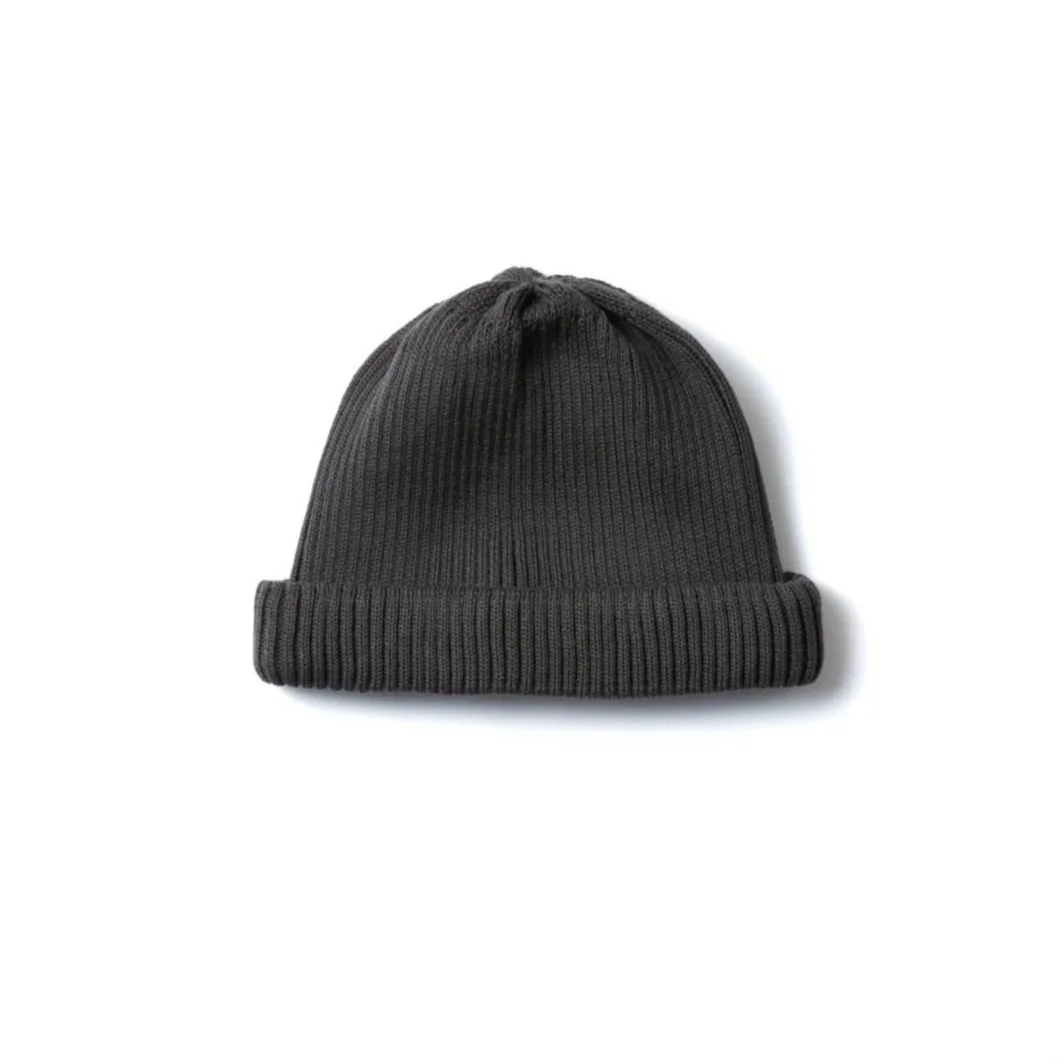 R5021 Cotton Roll Up Beanie Dark Grey 
