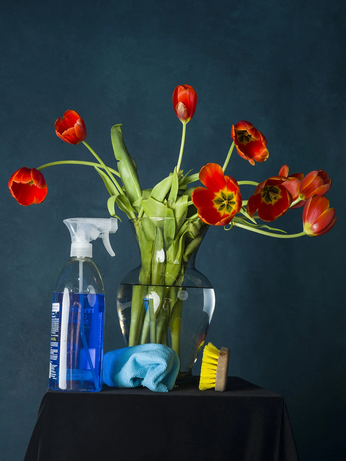 Red Tulips & Cleaning Materials | California, April 2020