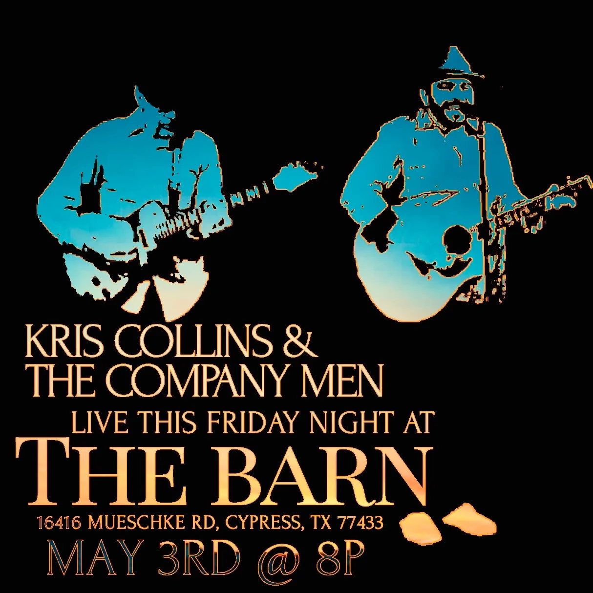 Live at The Barn in Cypress this Friday night! Full band show!!