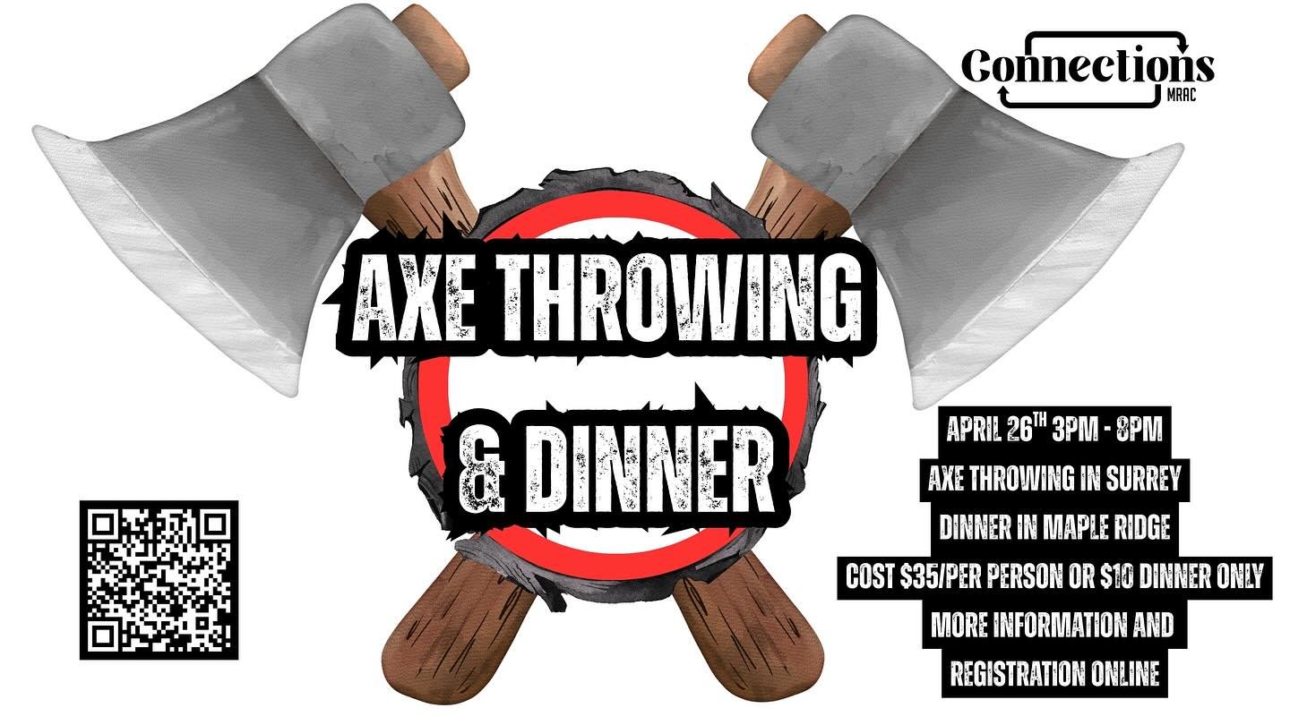 The connections group is inviting any YA who are interested to sign up for the Axe throwing and dinner event coming up on Saturday, April 26th! Best way to sign up is through the Church centre app or by calling the Church Office.