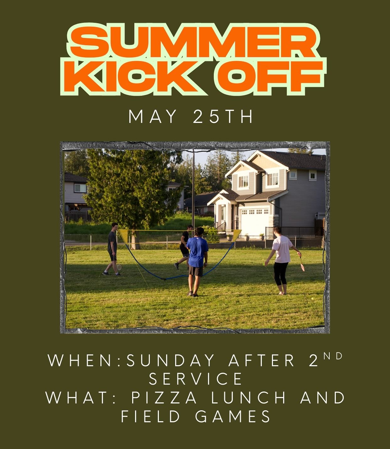 MRAC Young adults we are kicking off the summer with a post service pizza lunch and field games at the church! Join us this Sunday May 25th at 12:30pm. Looking forward to seeing you there. Grade 12&rsquo;s are welcome to join!