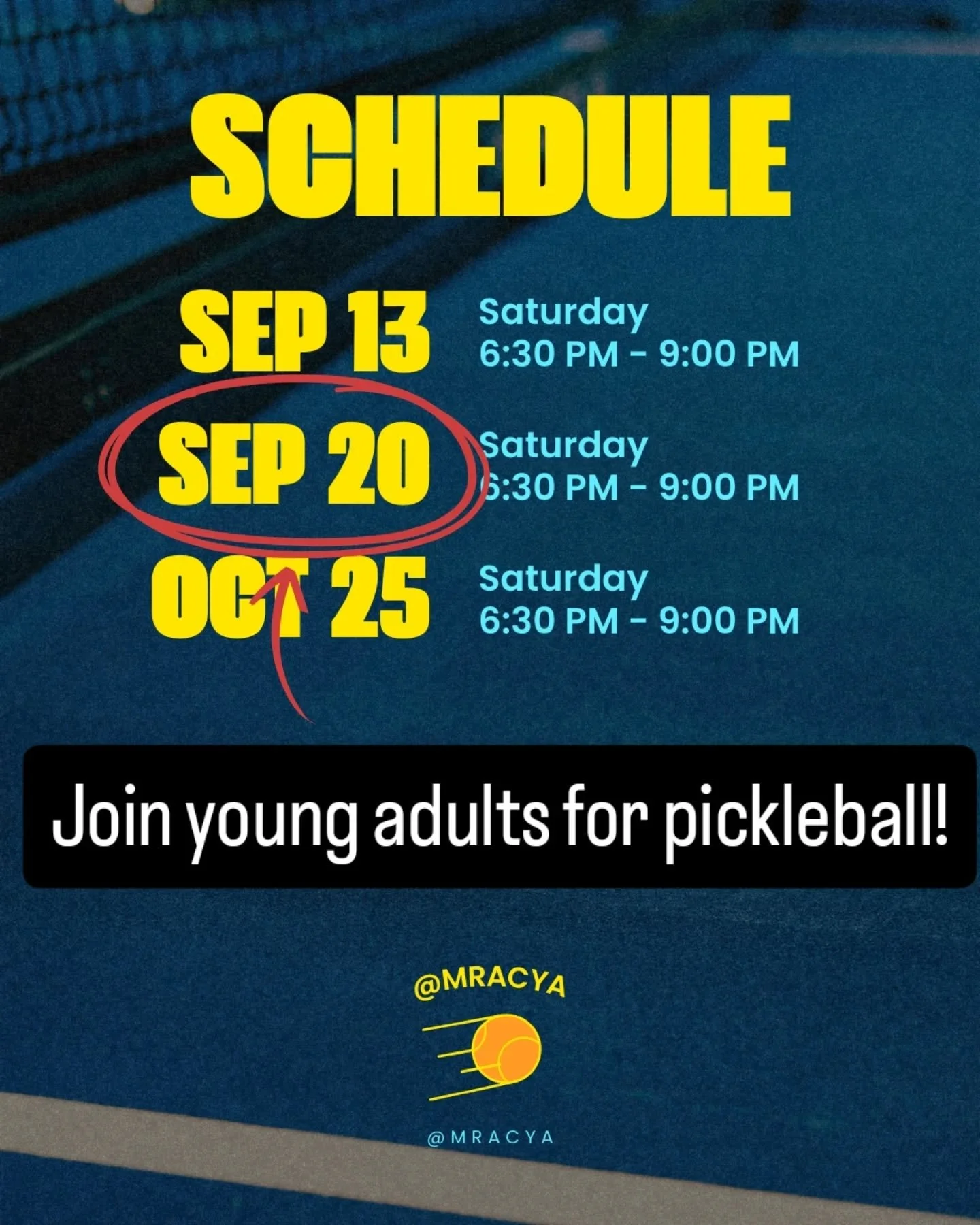 Drop-in pickleball for young adults in Maple Ridge, this Saturday at 6:30 PM!