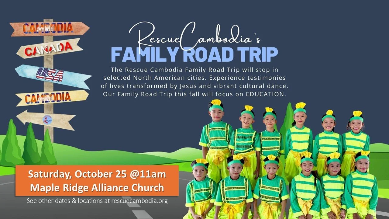 ✨ You’re invited! ✨
Join us for a free family event with Rescue Cambodia!
Come hear powerful stories of how lives are being transformed by Jesus, enjoy cultural dancing, and be inspired by the lives of these amazing children.
👨‍👩‍👧