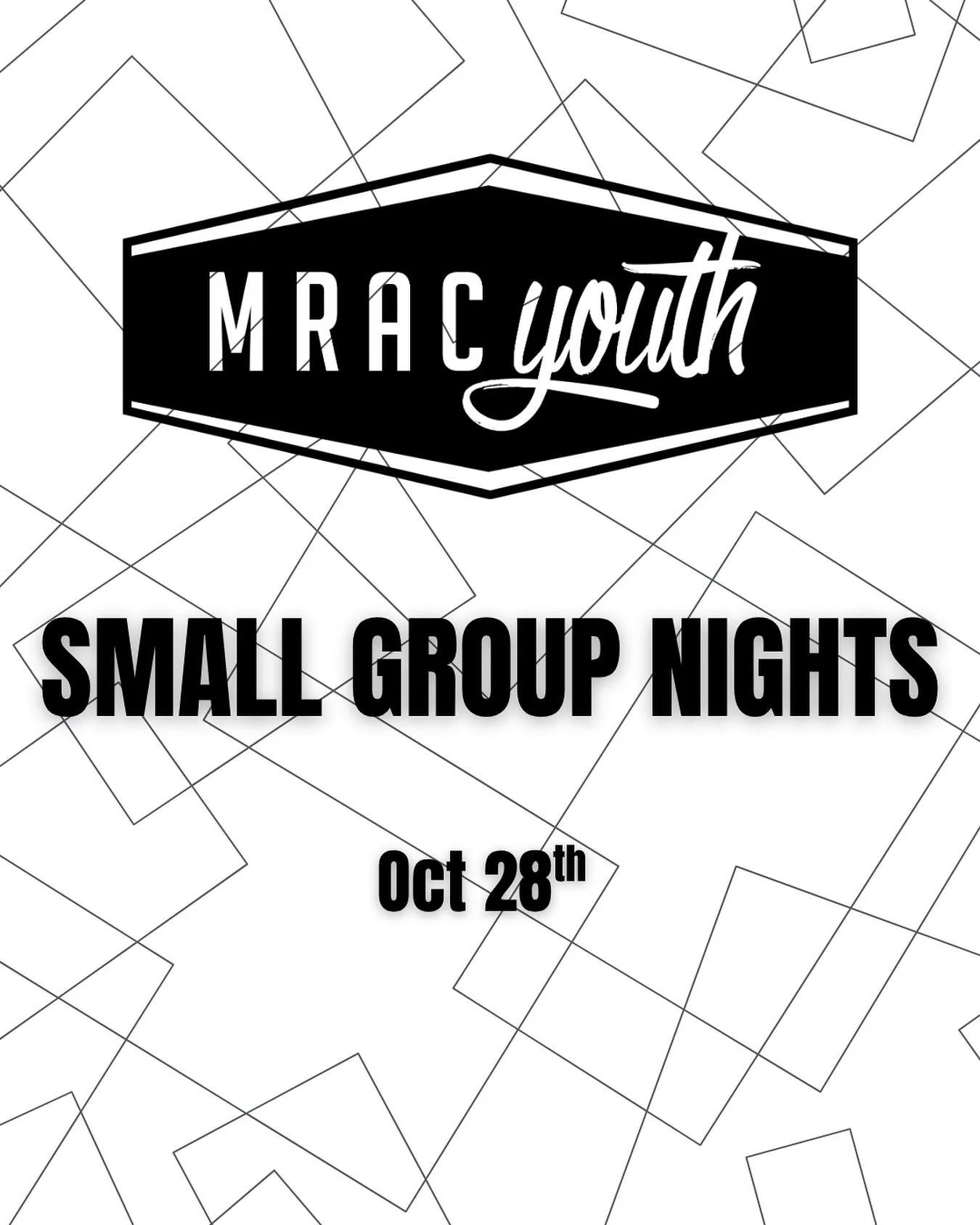 Join us this week as each small group takes part in our MRAC Youth small group nights! Below is the info for each small group!
Grade 8–9 Boys
Activity: Trampoline Park
Drop-off / Pick-up: 6:30 PM – 8:30 PM at Extreme Air Park, 9499 198 S