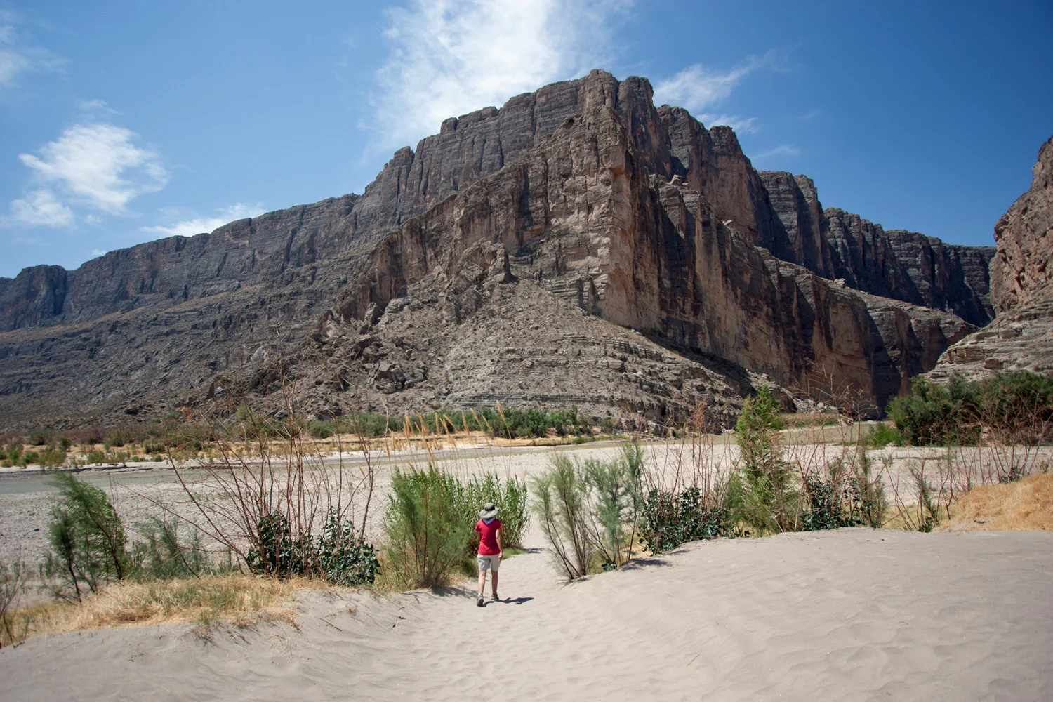 Terry trekking to the Santa Elena Canyon Trail along the Rio Grande...park visit #22 .