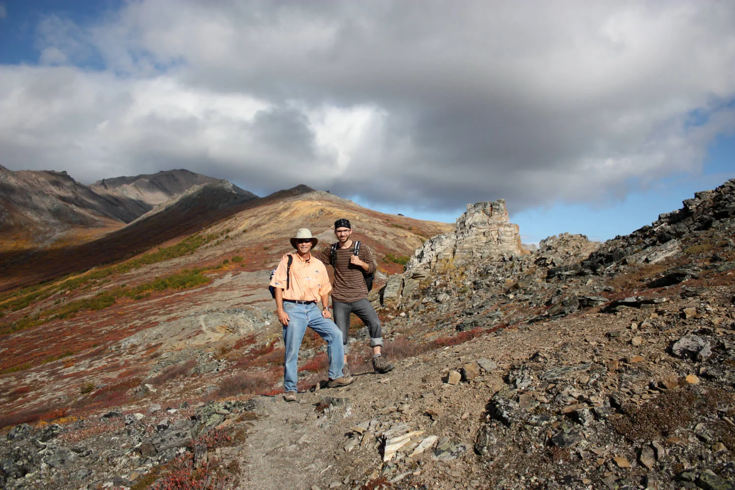John and Charlie trekking Mt. Healy. Park visit #27 .