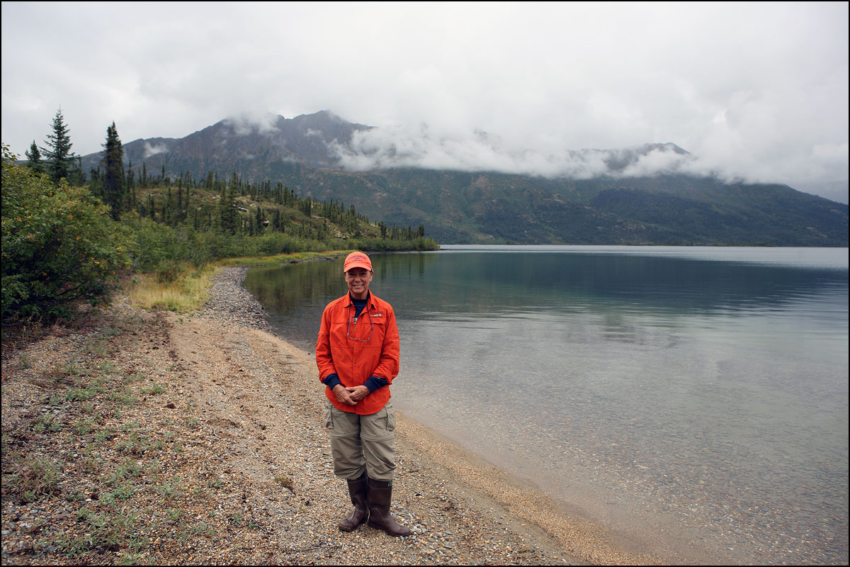 Terry trekking Walker Lake. Park visit #49 .