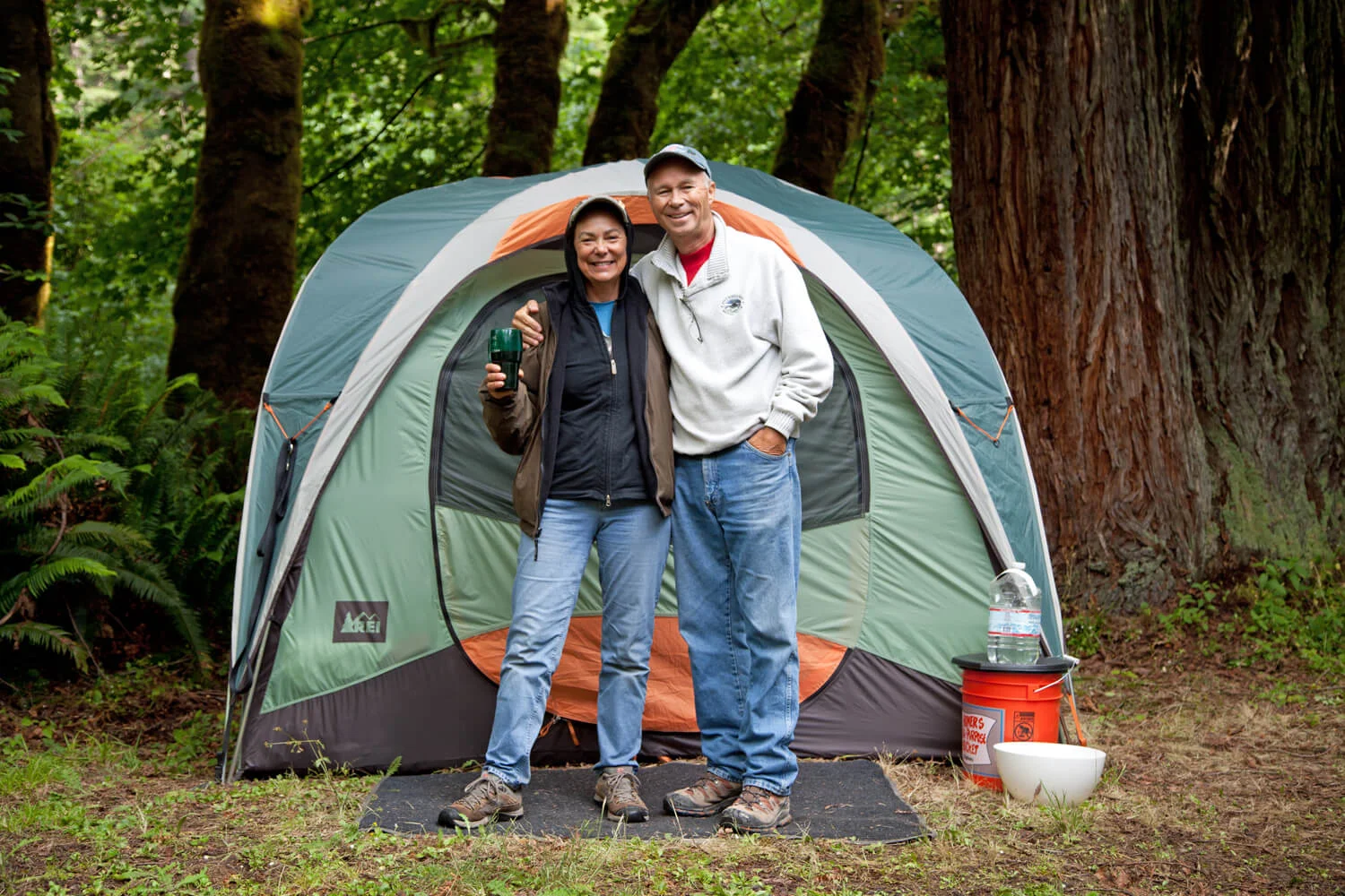 Camping amongst the Redwoods during park visit #39 .