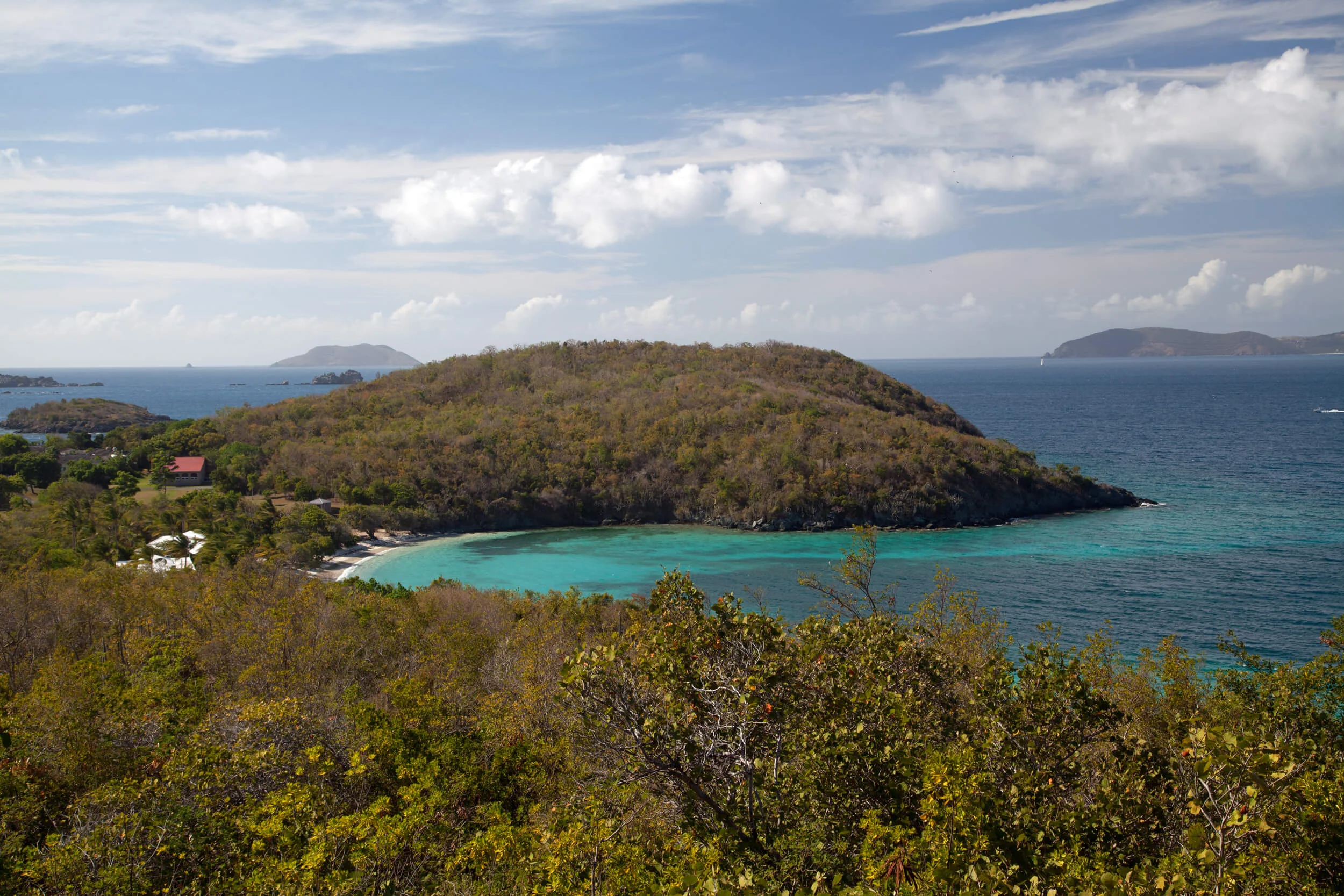 Hawksnest Bay with BVI in the background