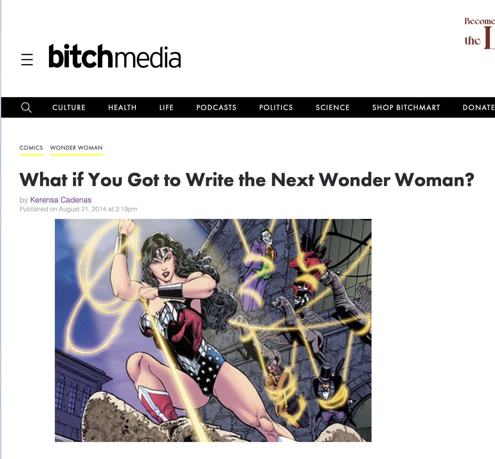 BITCH MEDIA: What if You Got to Write the Next Wonder Woman? 