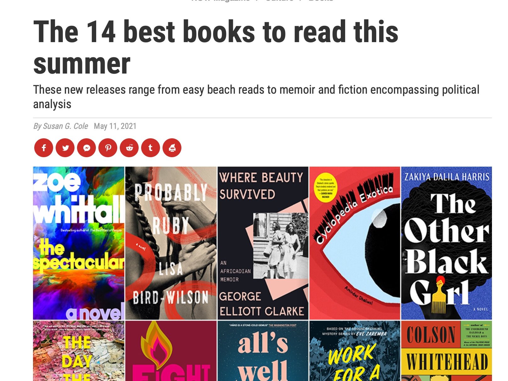 NOW TORONTO: 14 Best Books to Read This Summer