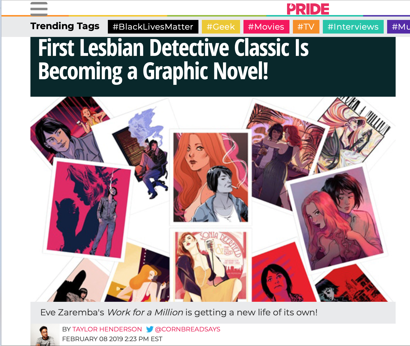 PRIDE: First Lesbian Detective is Becoming a Graphic Novel!