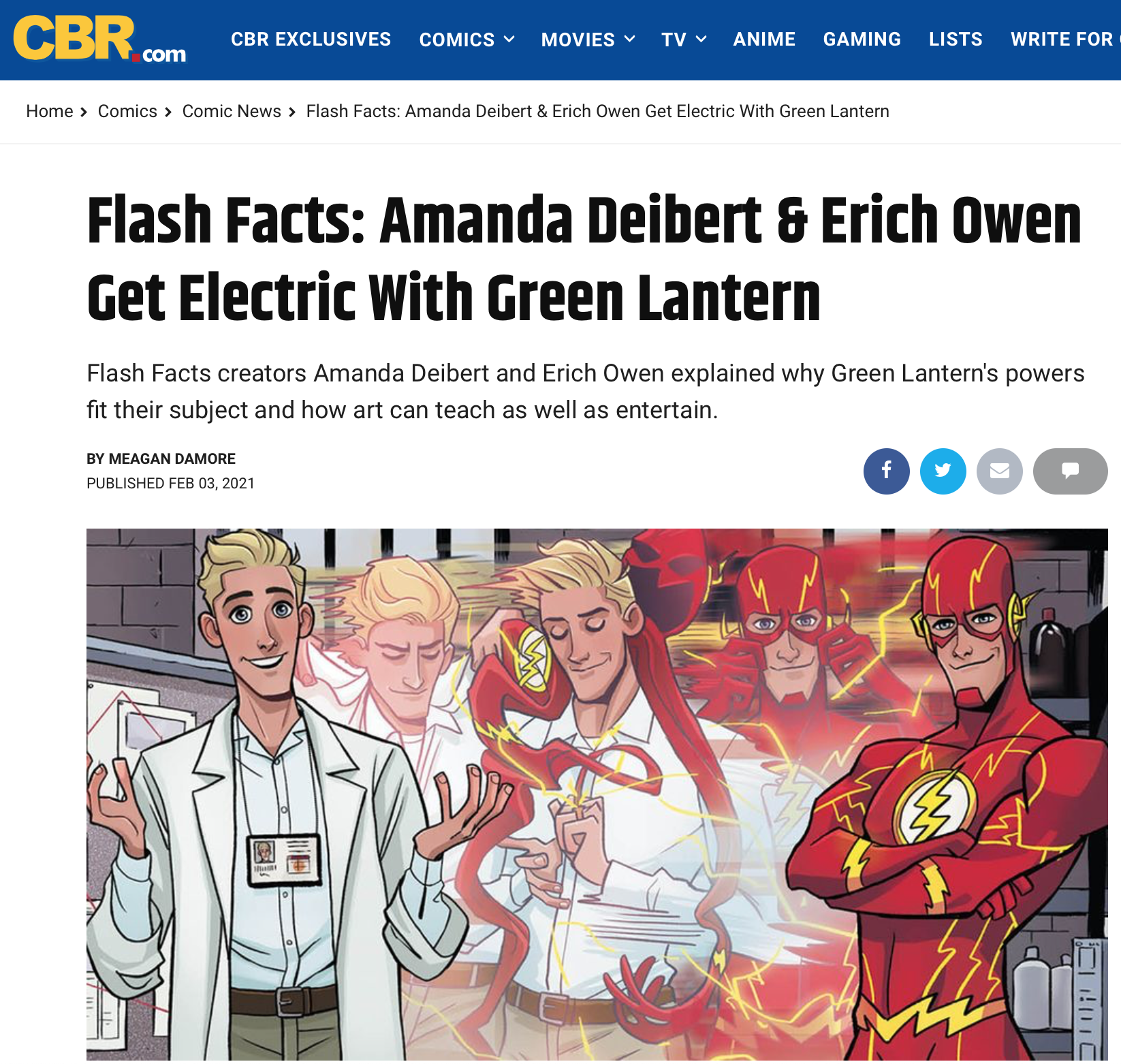 CBR: Flash Facts: Amanda Deibert &amp; Erich Owen Get Electric With Green Lantern