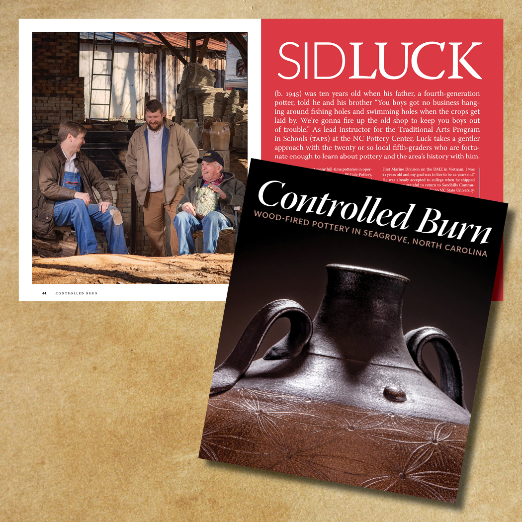 Sid Luck (right) and his sons Jason (left) and Matthew (right) work together to honor the multi-generational local pottery traditions of their ancestors in the Seagrove area.