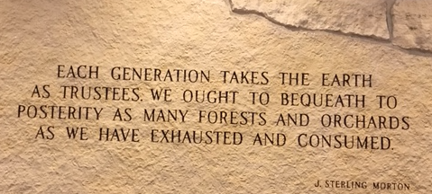 Earlier in the year, my husband attended a retreat hosted at the Arbor Lodge in Nebraska City. He found this quote there, it fits perfectly with creating a natural garden in a forest.