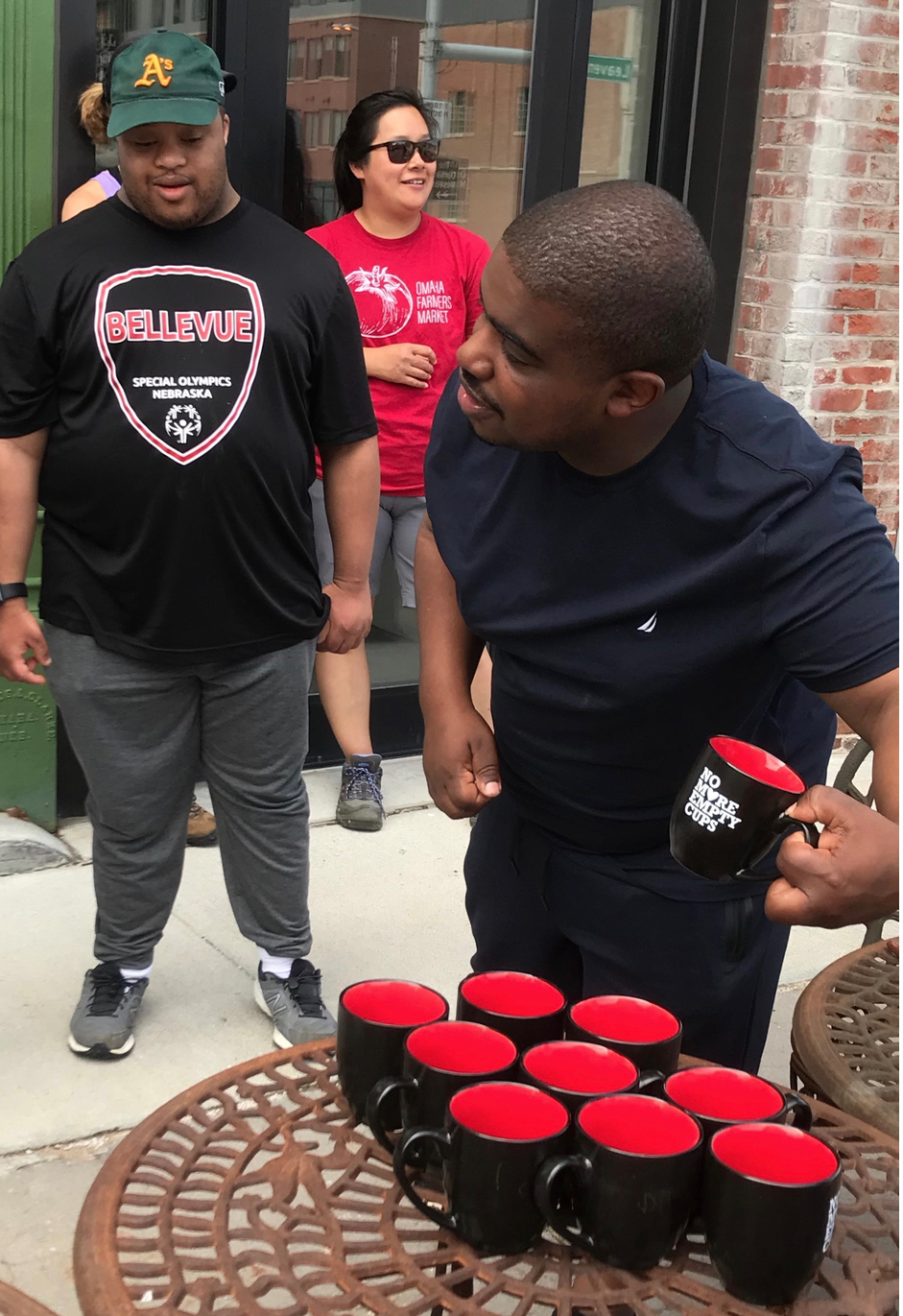 Louis and Tierre getting set up for the Cup Game!