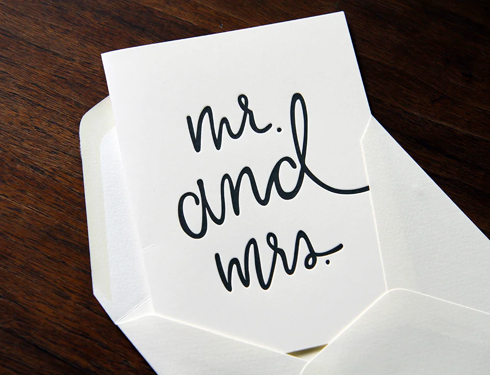 Mr. and Mrs. card | Sugar Paper for J.Crew