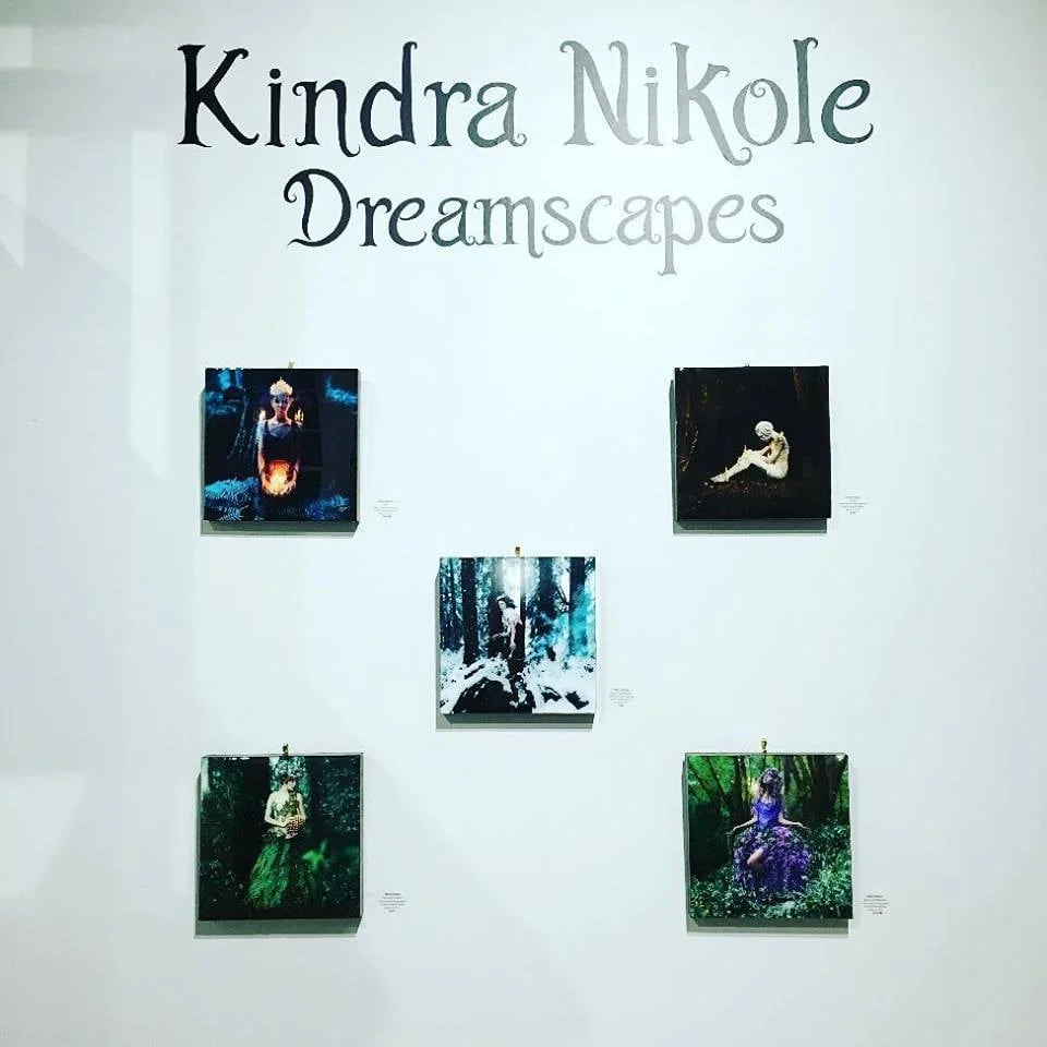 Mini solo exhibiting five pieces from Kindra Nikole's Dreamscapes series as seen at Haven Gallery. Photo courtesy of Haven Gallery.