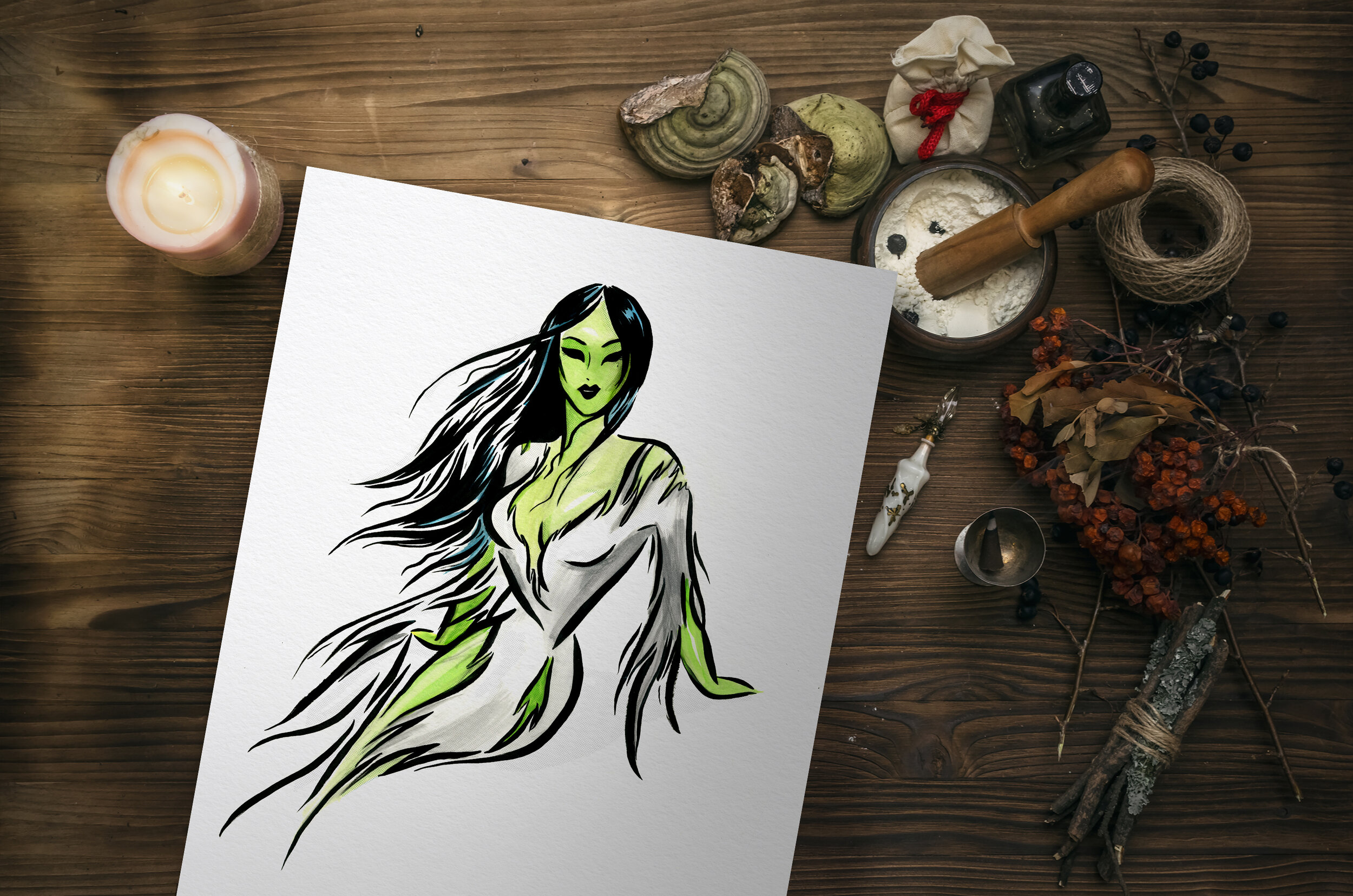 SEA WITCH Art Print Illustration Print