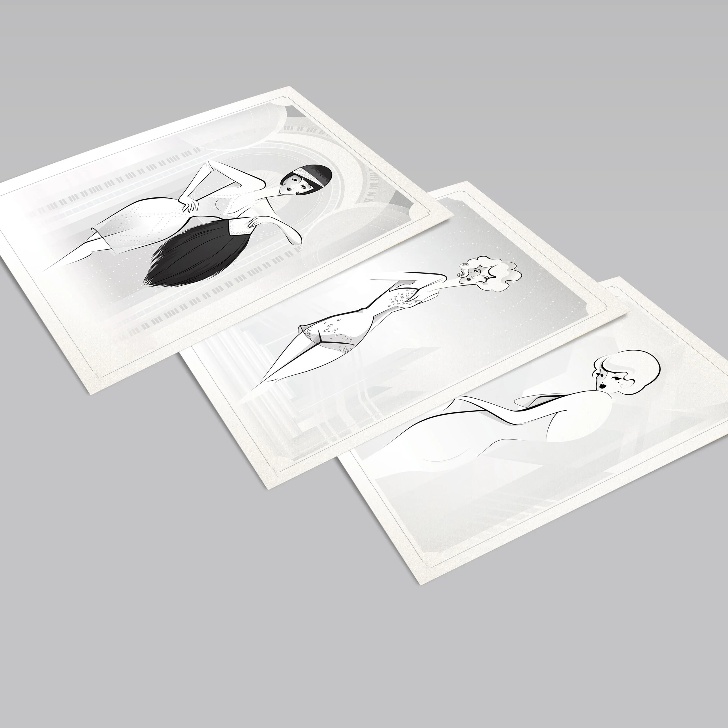 Jazz Ladies: 3 Post Cards Set