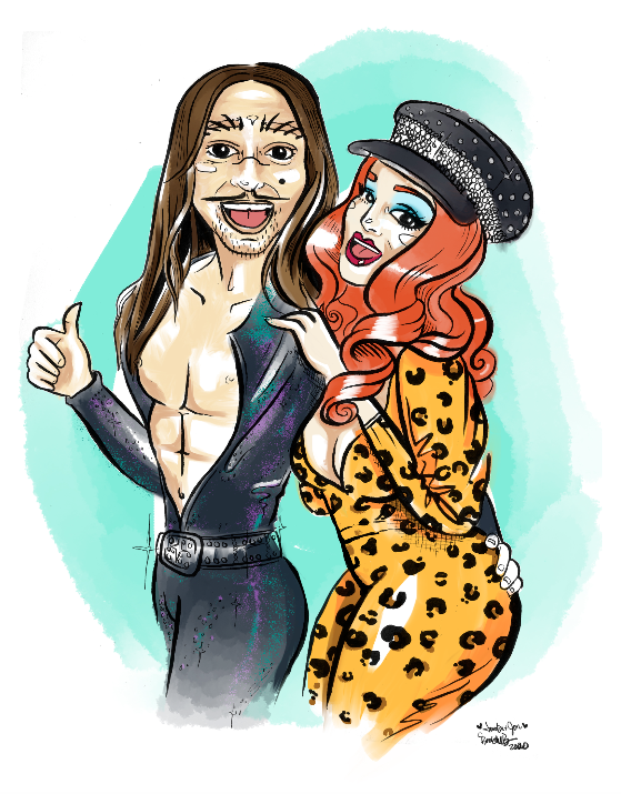 Illustrated Portait for Jordin and Jon Thursday