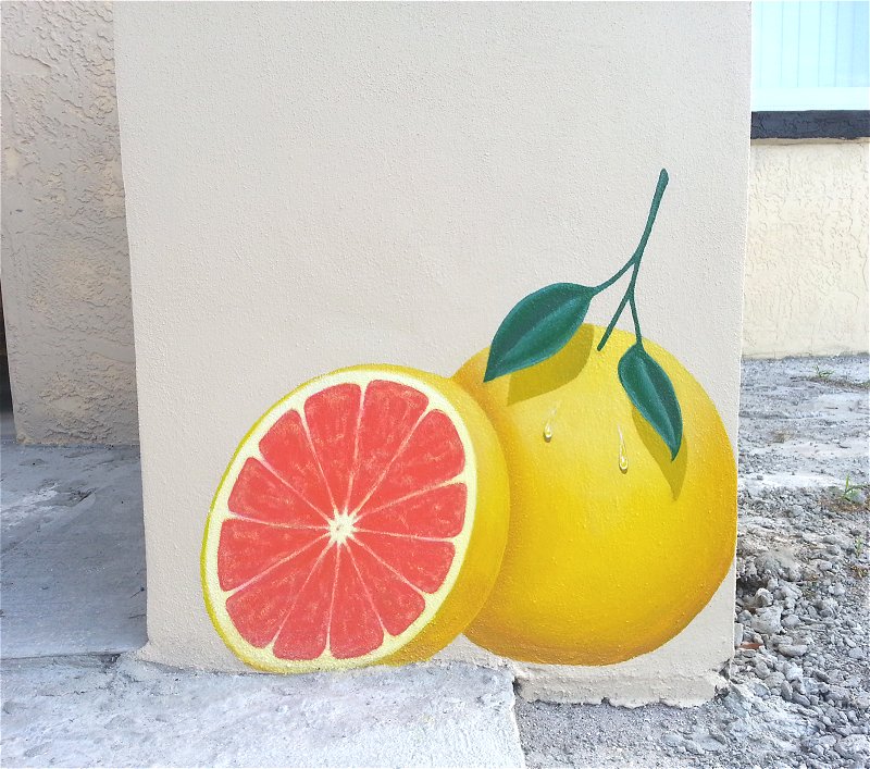 "Grapefruit Mural", Exterior Mural, Panel One