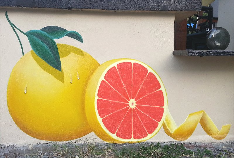 "Grapefruit Mural", Exterior Mural, Panel Two