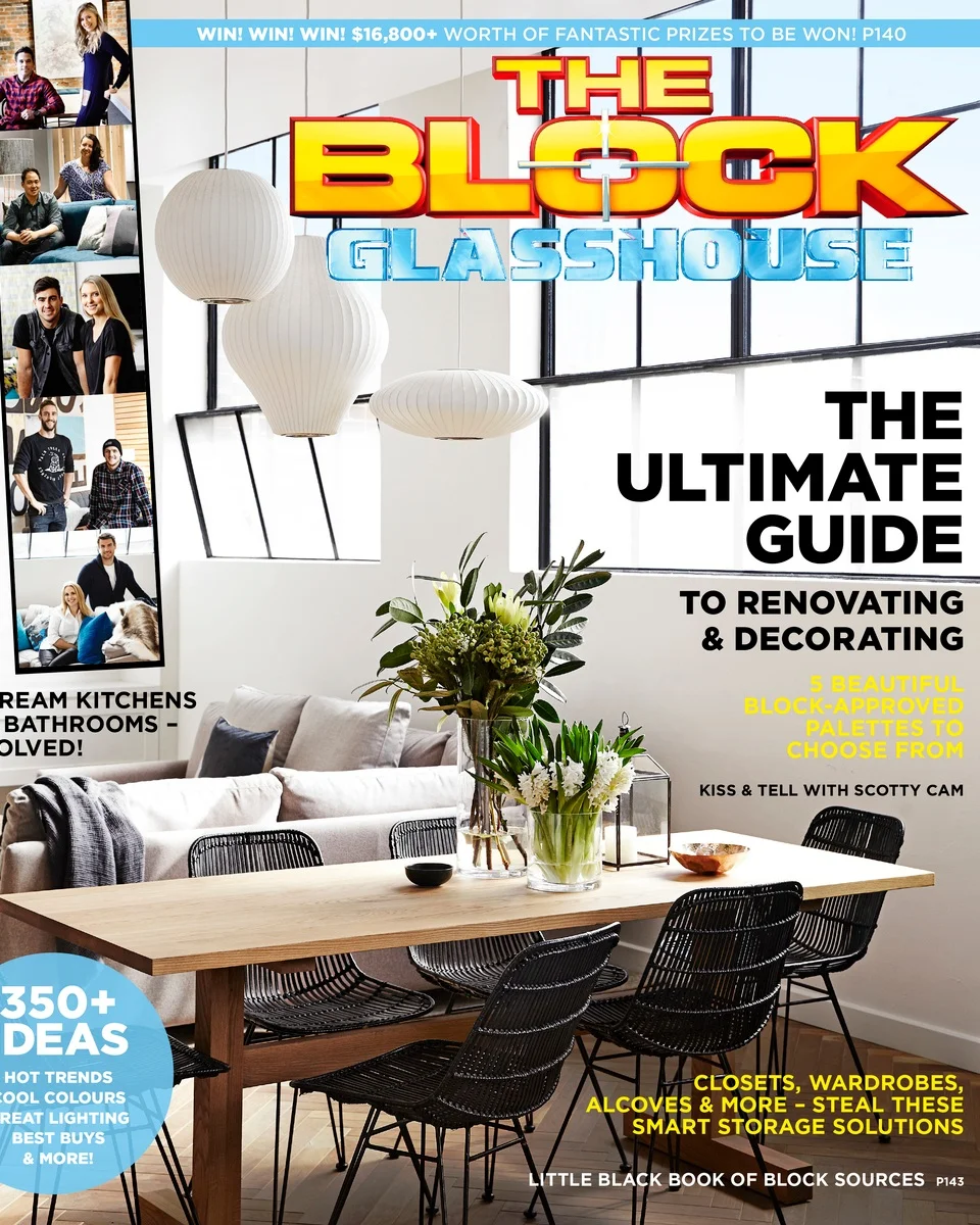 THE BLOCK GLASSHOUSE- featured in Simon & Shannons Winning Apartment & Chris & Jenna's guest bedroom