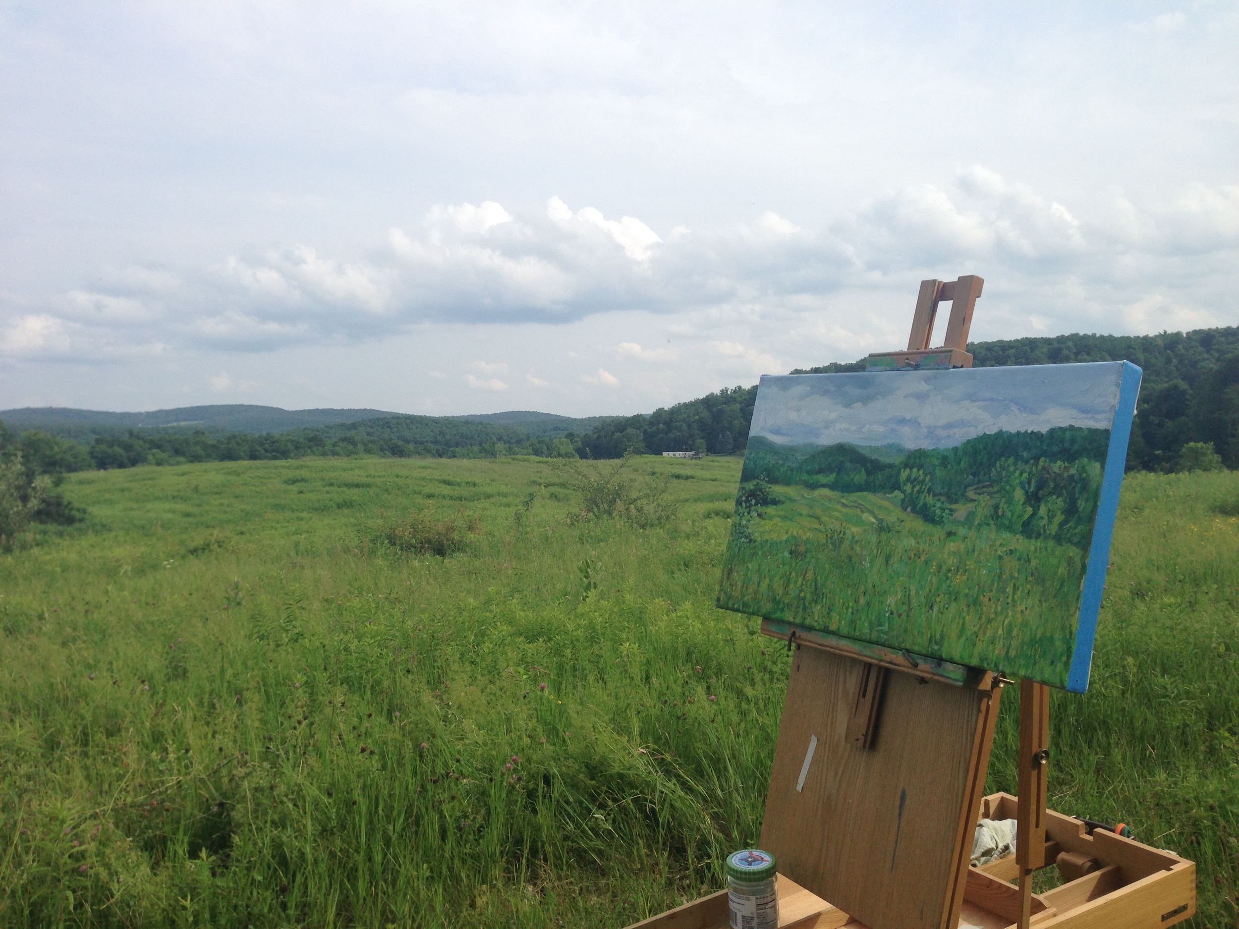And the view from the easel.