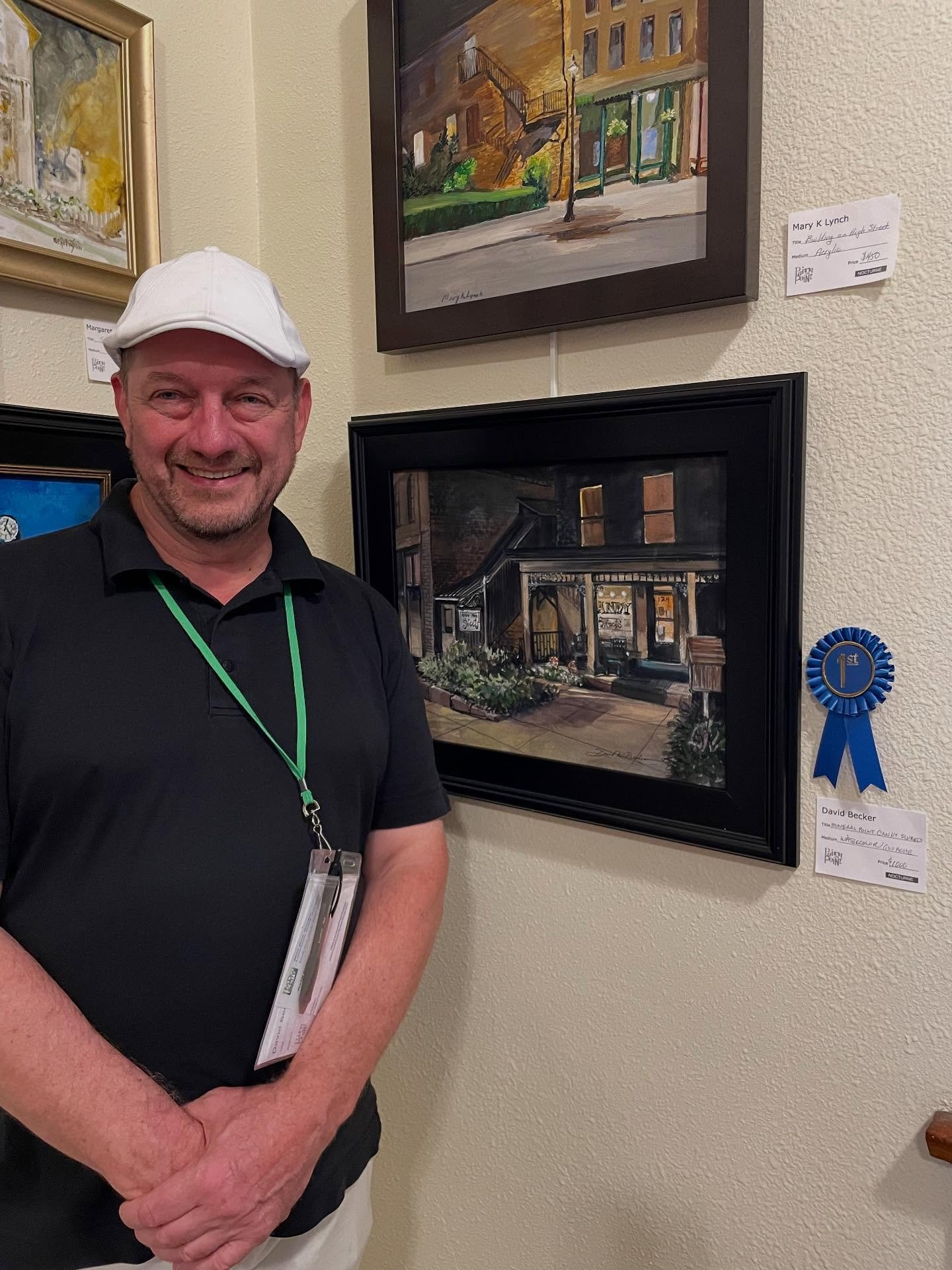 Nocturne Event price winners for the 2025 Paint The Point:
Honorable Mention: 
The Glow of Happiness, Kate Cooper
Third Prize: 
Petrol Nocturne, Michael Olive
Second Prize: 
Leaving the Lights On, Jan Norsetter 
First Prize:
Mineral Point Candy Sweet