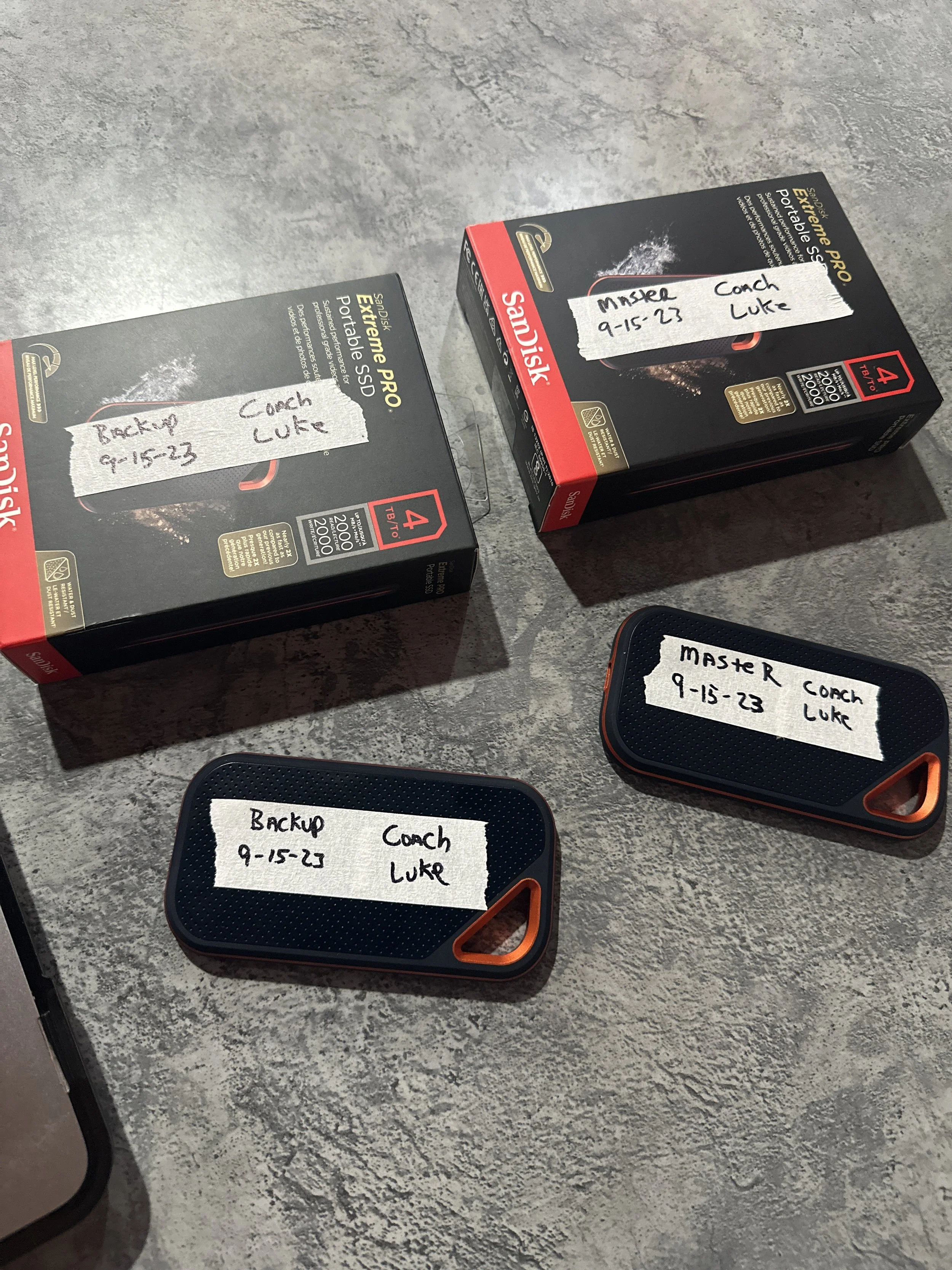 Labeled wireless audio equipment prepared for documentary interview recording